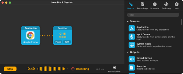 Audio Hijack with only a Recorder