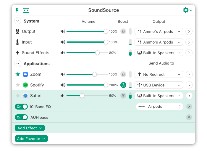 screenshot of SoundSource